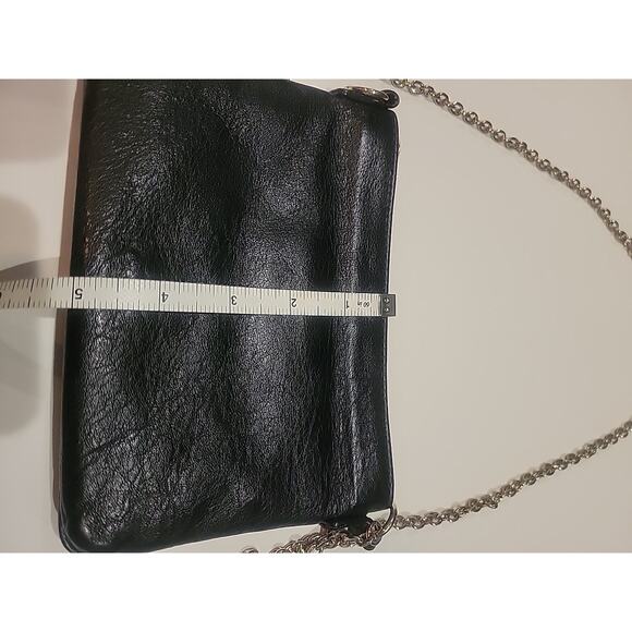 ALEXIS HUDSON LOCKET CLUTCH PURSE BLACK LEATHER - Picture 9 of 10